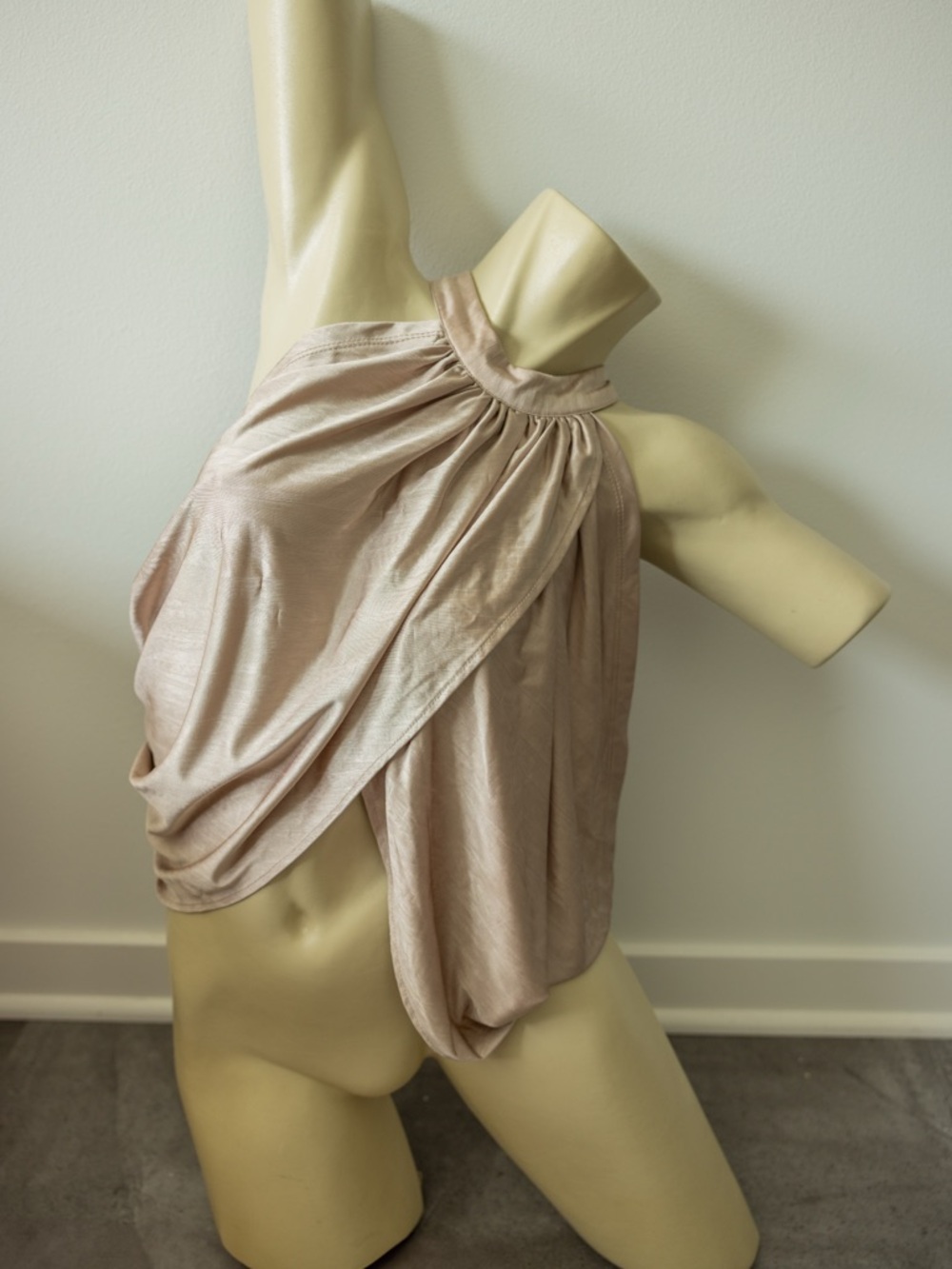 SHEIN Shimmery Light Beige Halter Tank Top